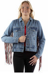 Scully Ladies Fringe Denim Jacket