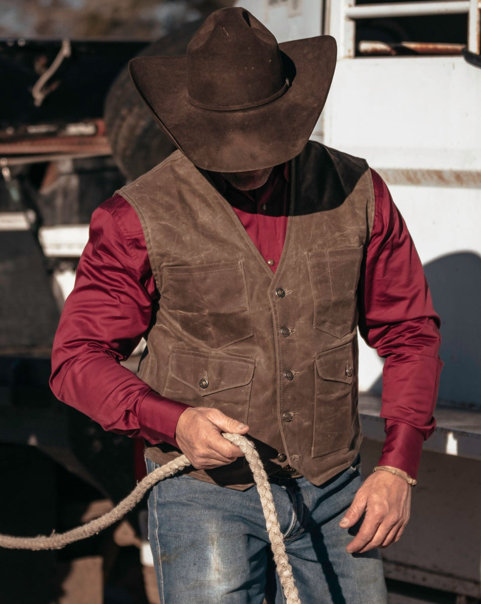 RangeWax Mesquite Vest, Cowboy With Vest
