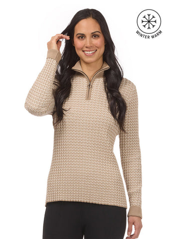 Kerrits Quarter Zip Herringbone Sweater