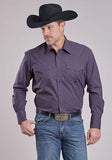 Roper Men's Long Sleeve Purple Mini Check Shirt