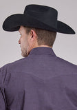 Roper Men's Long Sleeve Purple Mini Check Shirt