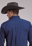 Roper Men's Long Sleeve Solid Shirt - Blue with Black FIll