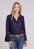 Roper Navy Peasant Blouse