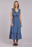 Roper Womens Ruffle Denim Tank Dress