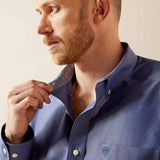 Ariat Men's Wrinkle Free Solid Pinpoint Oxford Classic Fit Shirt