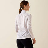 Ariat Women's Sunstopper 3.0 1/4 Zip Baselayer in White Mirage Print