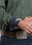 Stetson Men’s Green Latice 2 Pocket Snap Shirt