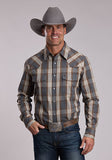 Stetson Men's Heathered Plaid Pearl Snap Long Sleeve Shirt