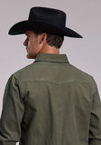 Stetson Men's 2 Pocket Brushed Twill Shirt - Olive
