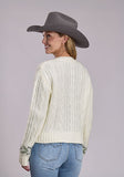 Stetson Women's Wool Blend Full Zip Cable Sweater