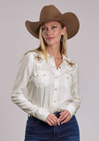 Stetson Women's Cream Embroidered Blouse