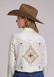 Stetson Women's Cream Embroidered Blouse
