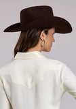 Stetson Solid Cream Western Shirt Women’s