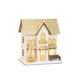 Small Gold Glitter Toy Shop with LED-3.5x5"W