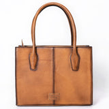American Darling Hair-On Hide & Tan Genuine Leather Western Tote Bag with Braided Detail