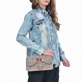 American Darling Western Embroidered Genuine Suede Cross body Bag