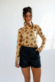 Vintage Cowboy Sheer Mock Neck Top