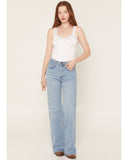 Kimes Ranch Women's Light Wash Zoey High Rise Wide Denim Jeans