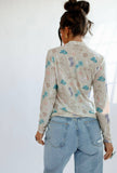 Coastal Cowgirl Sheer Mock Neck Top: Medium/Large
