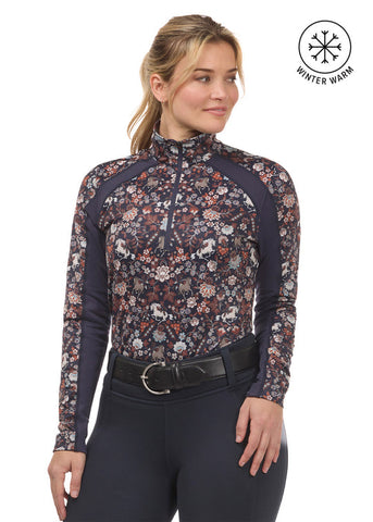 Kerrits First Level Quarter Zip Stretch Fleece Tech Top - Print
