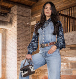 Cowhide Petite Train Case Crossbody