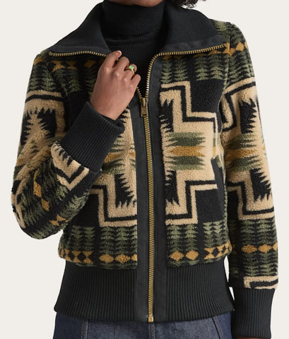 Pendleton WOMEN'S HARDING FOXGLOVE FLEECE BOMBER JACKET