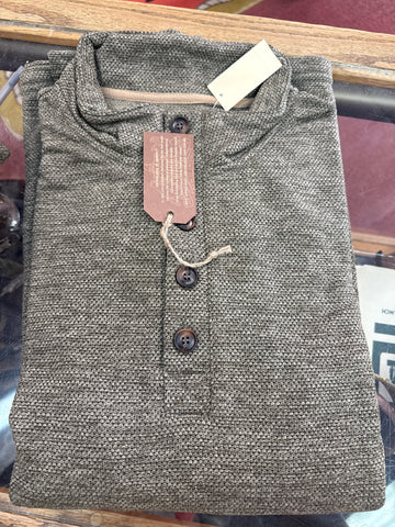 3/4 Button Front Honeycomb Men's Sweater