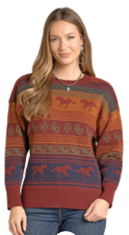 Rock & Roll Ladies Horse Sweater