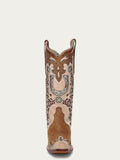 Corral Women's Honey Horseshoe Overlay and Embroidered Cowboy Boot