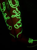 Corral Women's Glow in the Dark Embroidery Red Tall Top Snip Toe Cowboy Boot