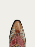 Corral Women's Heart Inlay Embroidery Studs and Woven Barbed Wire Sand Snip Toe Cowboy Boot