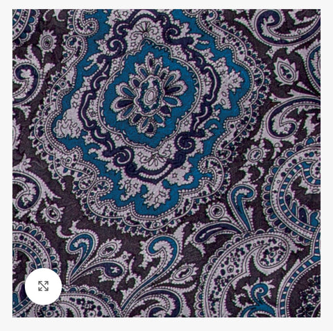 Wyoming Traders XL 42” Paisley Blue/Silver scarf