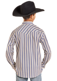 Rock & Roll Boys Stripe Diamond Print Snap Shirt
