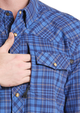Rock & Roll Men's Tek Western Stretch Plaid Shirt