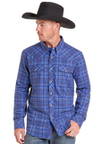Rock & Roll Men's Tek Western Stretch Plaid Shirt