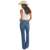 Rock & Roll Women's Mid Rise Trouser Jean - Medium Wash