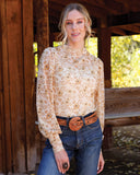 Cruel Women's Mesh Long Sleeve Blouse