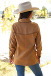 Cruel Denim Women's Tweed Shirt Jacket with Leather Cording