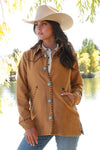 Cruel Denim Women's Tweed Shirt Jacket with Leather Cording