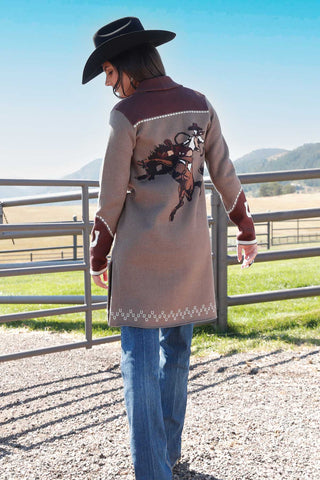 Cruel Women's Bucking Horse Duster Sweater