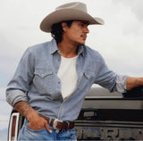 Stetson Denim Stripe Western Shirt