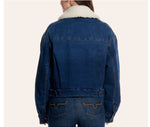 KIMES RANCH WOMEN'S LEELA DARK INDIGO SHERPA DENIM JACKET