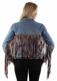 Scully Women's Americana Denim Fringe Jacket