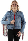 Scully Women's Americana Denim Fringe Jacket