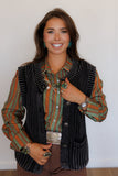 Howdy Hanny Black Corded Concho Vest