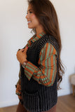 Howdy Hanny Black Corded Concho Vest