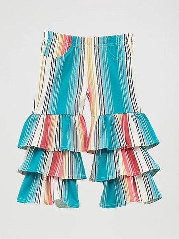 LITTLE GIRL'S PRINTED TIERED FLARE JEAN