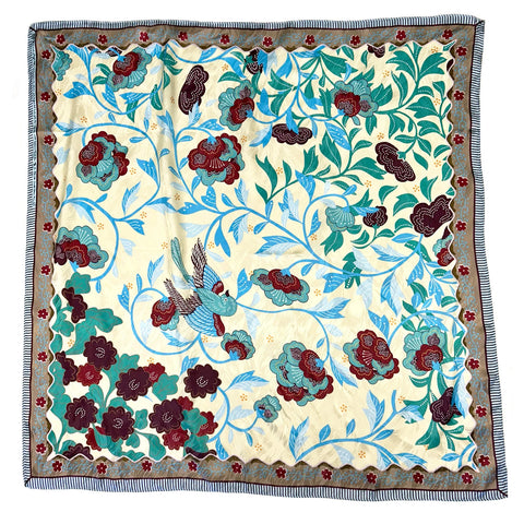 Limited-Edition Floral & Swallow Silk Scarf by Buffalo Bill