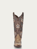 Circle G Women's Sand Inlay and Embroidery Snip Toe Cowboy Boots