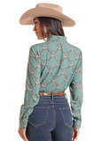 Panhandle Women's Horseshoe Print Button Front Shirt